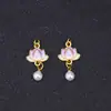 Colgante Auspicioso Tradicional de Loto con Goteo de Oro Pulsera de Cuerda Trenzada Hecha a Mano Accesorios de Joyería con Cuentas Adorno Colgante