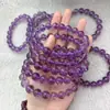 Pulseira de Ametista Boliviana 7A 10 12mm Ametista Roxo Claro Pulseira de Anel Único Pulseira Atacado