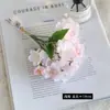 Ramo de 3 Ramas de Flor de Cerezo de Venta Caliente Transfronteriza, Rama Corta de Flor de Durazno Artificial de Primavera, Adornos de Manualidades para el Hogar y Arreglo Floral