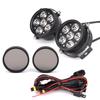 Farol de holofote modificado para motocicleta holofote super forte embutido lâmpada LED super brilhante farol de neblina farol de cabeça universal com seis contas de lâmpada LED