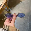 Gafas de Sol Metálicas de Marco Pequeño Europeas y Americanas de Moda Gafas de Sol con Marco Retro Gafas de Sol de Comercio Exterior de Moda Gafas de Celebridad de Internet para Mujer