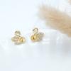 Accesorios para joyería DIY chapados en cobre oro de 18K microincrustados aretes de botón de cisne de alta calidad soporte para aretes de botón de perla jade ágata
