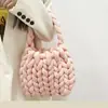 Bolso Tejido Hecho a Mano DIY para Novia, Hilo Islandés Súper Grueso, Bolso de Mano Cruzado Estilo Coreano
