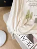 Camiseta de Manga Larga con Estampado Pintado a Mano Little C para Mujer, Nueva de Verano 2026, Delgada, Estilo Coreano, Corte Relajado, Top Cover-Up Protector Solar