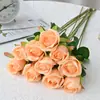 Flor artificial rosa boda camino de boda arreglo floral decoración del hogar decoración flor de seda individual ramo de flores artificiales fotografía flor artificial