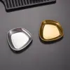 Prato Polygonal Estilo Coreano Aço Inoxidável 304 Molheira Prato para Temperos de Churrasco Dourado Espessado Doméstico Compartimento Único Molheira