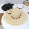 Nuevo Sombrero de Paja de Ala Ancha Primavera/Verano para Mujer, Protección Solar para la Playa, Protección UV, Sombrero de Sol a la Moda, Sombrero de Paja para Playa