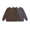Yidao Vintage 2025 Otoño Nuevo Estilo Falso Dos Piezas Peso Pesado Cuello en V Holgado Retro Japonés Capa Base Sudadera de Manga Larga