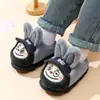 Pantuflas de algodón para niñas, lindas y cálidas con forro de felpa, zapatos peludos para niños, zapatos de algodón antideslizantes de suela gruesa para el hogar, para padres e hijos, para invierno