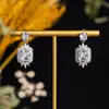 Brincos Quadrados de Agulha de Prata Eletrogalvanizados em Ouro Real Transfronteiriços Brincos da Moda Estilo Palácio de Luxo Leve para Mulheres Brincos Versáteis de Alta Qualidade
