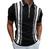 Polo 3D para hombre, nueva camiseta de manga corta con cremallera de Amazon Independent Station, ropa informal para hombre, transfronteriza entre Europa y Estados Unidos