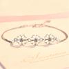 Joyería de Personalidad Simple Estilo Coreano Trébol de Cuatro Hojas Pulsera de Plata Esterlina Femenina ins Diseño Nicho Pulsera de Hierba de la Suerte Pulsera