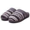 Pantuflas de Casa para Mujer con Espuma de Memoria Suéter Tejido con Patrón Bordado y Canalé Cuello Tejido a Mano Zapatos para el Hogar