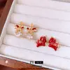 Pendientes de Plata con Baño de Oro Real de 18K con Colgante de Caballo y Aguja de Plata Pendientes Vintage del Año del Zodiaco Pendientes de Moda y Estilo
