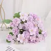 Mini Crisântemo Flor Bola Pequena Buquê de Casamento Adereços para Fotografia de Casamento Decoração Floral para Casa Buquê Artificial