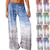 Comércio Exterior Transfronteiriço Amazon Ebay2020 Calça Esportiva Wide Leg Solta com Estampa Degradê para Mulheres Europeias e Americanas