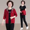 Traje deportivo de otoño para madre de mediana edad estilo extranjero 40-50 años moda femenina abrigo talla grande traje casual de tres piezas