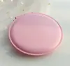 Espelho de maquiagem mini portátil criativo espelho de material de couro dobrável acessórios de chaveiro funcionais joias acessórios atacado
