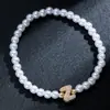 Pulsera Elástica para Mujer Nueva Moda Elegante de Primavera con Perlas de Imitación y Zirconia con Letras