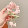 Novo Acessório de Cabelo Infantil 2025 Scrunchie Tulipa para Coque de Meninas Elástico de Cabelo Verão