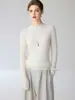 Suéter de cuello redondo 100% cachemira pura para mujer, nuevo estilo otoño e invierno, jersey de punto trenzado, suéter de cachemira ajustado