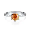 Comercio electrónico transfronterizo suministro directo plata de ley s925 Zhou Jia seis garras 1/2 quilate moda ins clásico anillo de compromiso diamante Moissan