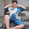 Pijama para Hombre Algodón Puro Juvenil Verano 2025 Nuevo Transpirable Manga Corta Jersey Delgado Ropa para el Hogar Conjunto de Dos Piezas