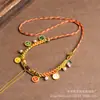 Collar con cordón de la suerte de cinco vías de Xizang, tejido a mano, con flor de durazno de colores, cadena para la clavícula, thangka, Buda, cuerda para el cuello