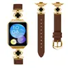 Adecuado para Xiaomi 8/9/10 Pro correa de cuero de trébol de cuatro hojas con punta de cola pulsera de repuesto correa de reloj Redmi Watch 4/5/6