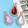 Pendente de Pedra Gema de Cristal Criativo Transfronteiriço Gota d'Água Acessórios DIY Material Liga Eletrodepositada Pulseira Colar Venda Direta de Fábrica