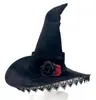 Nuevo Sombrero de Bruja Barroco de Halloween Malla Flor Vestido Accesorios de Disfraz Reina Gótica Accesorios Sombrero de Bruja