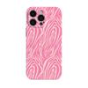 Funda de Estilo Niche de Moda Rosa Dopamina Rayas Onduladas para iPhone 17 Funda de Película Delgada de Cobertura Total Apple 15