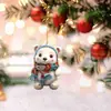 Presente de Natal transfronteiriço urso polar fofo usando um cachecol pingente acrílico com número árvore de Natal decoração de Natal Ano Novo