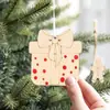 Etiquetas Colgantes Navideñas de Madera Transfronterizas Etiquetas Pequeñas de Madera Colgante Grabado Manualidades Joyería Regalos Procesamiento Hueco Láser