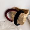 Vintage Red Gold Velvet Esponja Headband Alta Cranial Top Vestindo Cartão de Cabelo Francês Preto Elegante Hepburn Estilo Headwear