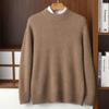 Suéter de Lana Grueso Nuevo de Otoño e Invierno 2023 para Hombre Cuello Medio Alto Jersey Plano Casual de Negocios Camiseta Base