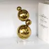 Ornamento Artístico Geométrico Nórdico de Bolas de Metal Empilháveis para Sala de Estar, Quarto, Entrada, Sala Modelo, Decorações de Arte para Casa