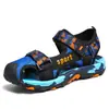 Dropshipping Transfronteiriço Faixa de Cabelo Sandálias Infantis Verão Novo Estilo Esportivo Casual Antichoque Sandálias para Meninos Crianças Pequenas e Grandes Sapatos de Praia