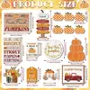 Conjunto de Decoração de Bandeja de Madeira em Camadas para Outono Decoração de Mesa de Outono Peça Central Decoração de Fazenda para Ação de Graças Casa