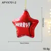 Adornos Colgantes de Dibujos Animados Transfronterizos Rojo y Blanco con Purpurina Plástico Decoraciones Colgantes Árbol de Navidad con Purpurina Decoraciones de Ventana En Stock