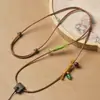 Cordón de cuero encerado cordón de cuero marrón claro cordón de collar cordón para colgar colgante dzi de obsidiana cuerda para colgar jade colgante de jade cuerda para colgar