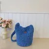 Bolso Relleno para Mujer Estilo Ins de Invierno Bolso Cubo Versátil Lindo para Niñas Bolso Cruzado para Mujer Gran Capacidad Bolso de Felpa