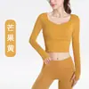 Top de manga larga ajustado para yoga para mujer, para primavera y otoño, adelgazante, de alta elasticidad, transpirable, de secado rápido, adecuado para correr, Pilates, fitness y deportes
