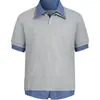 Camiseta de Manga Curta Patchwork Xadrez Colorido High-End Estilo Americano para Homens e Mulheres, Verão Estilo Coreano Estilo Preguiçoso Solto Top com Gola Polo