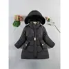 Abrigo de Invierno para Niñas, Chaqueta Gruesa Nueva de Algodón, Longitud Media, Ajuste en la Cintura, Adelgazante, Estilo de Exportación, Fabricante para Niños Mayores