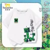 Nueva Camiseta de Manga Corta Estilo Minecraft para Niños Algodón Puro Moderna Superior de Media Manga para Niñas Ropa Fresca de Verano para Niños 7