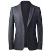 Laishbert Outono e Inverno Listra Fina Elástica Terno Masculino para Jovens e Meia-Idade Estilo Coreano Slim Suit Tendência Casual Peças Únicas