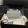 Bolsa Pequena Quadrada Bordada de Gato Desenho Animado Fofo 2026 Verão Nova Moda Nicho Estilo College Ombro Único Transversal Portátil