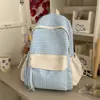 Mochila de cuadros de bloques de color estilo coreano, color verde y leche, nueva, mochila escolar para estudiantes para mujer, gran capacidad, mochila simple y versátil