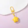 Pingente de chaveiro estrela fofa colorida gordinha DIY pentagrama de resina sólida redonda decoração de bolsa feminina